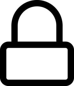 Locked Rectangular Outlined Security Padlock Stencil Svg Vector, Free Vectors File